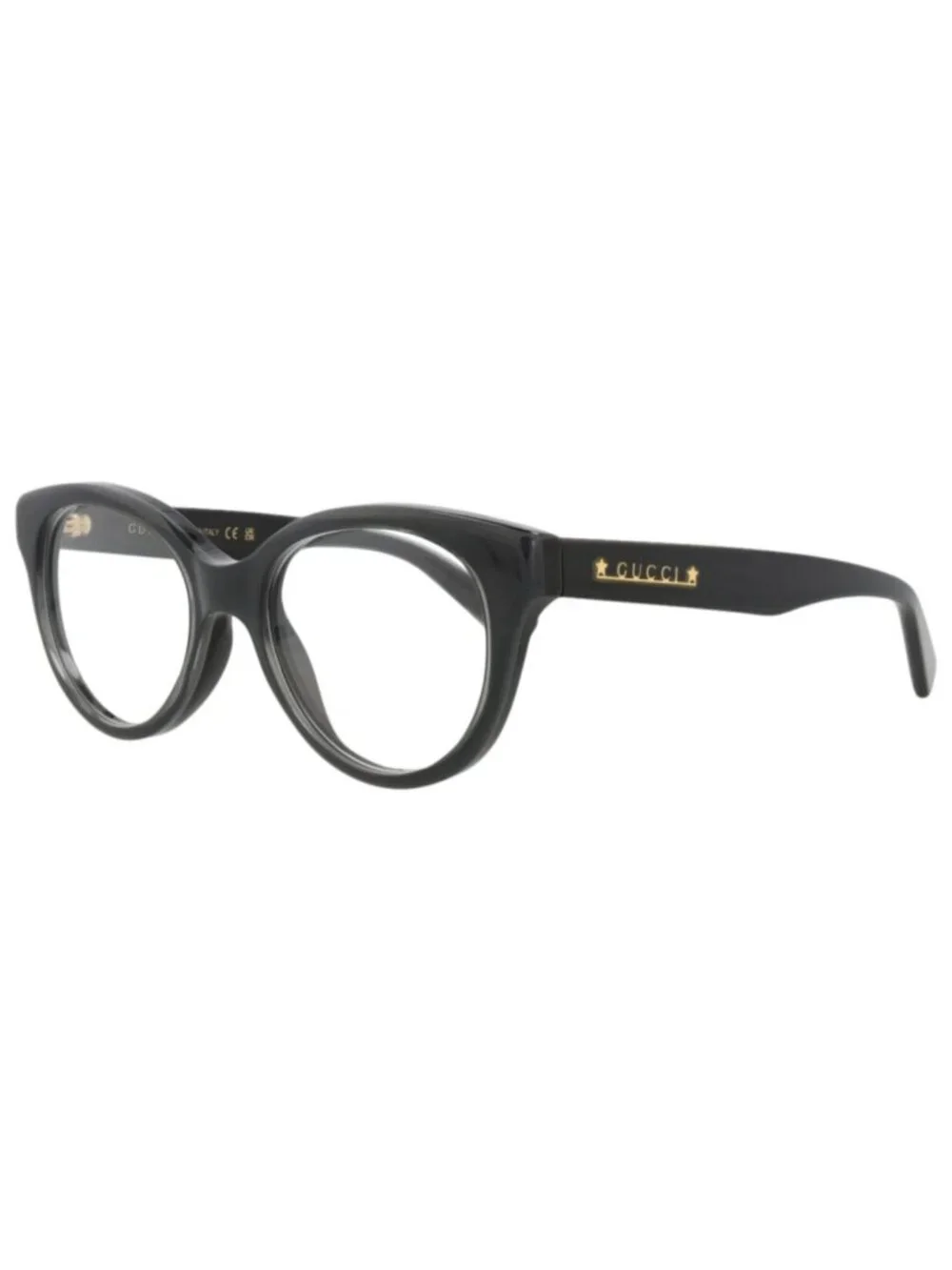 New Gucci Women's Eyeglasses Cat Eye Recycled Acetate Frame Black Black